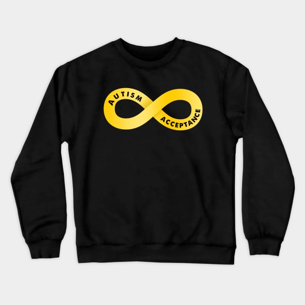 Gold Infinity Symbol For Autism Crewneck Sweatshirt by mia_me